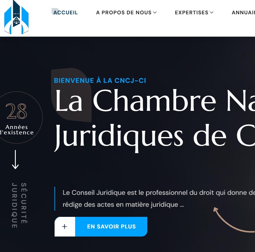 CNCJ-CI – Site institutionnel de la Chambre National des Conseils Juridiques de Côte d’Ivoire